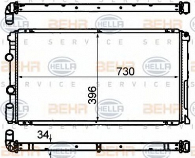 HELLA 8mk376708451 -  Радиатор, охлаждение двигателя