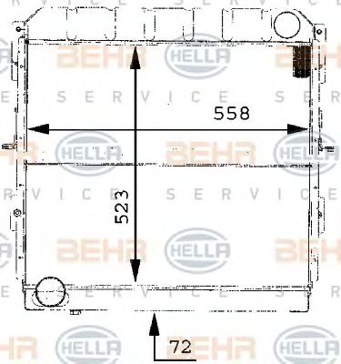 HELLA 8mk376709231 -  Радиатор, охлаждение двигателя