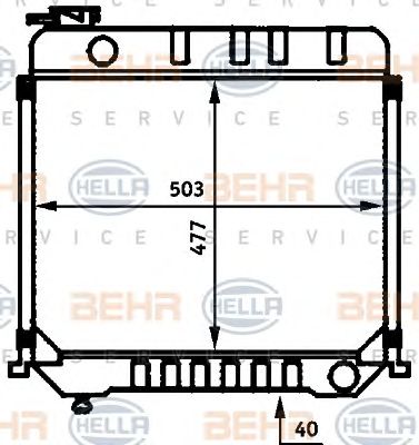 HELLA 8mk376709391 -  Радиатор, охлаждение двигателя