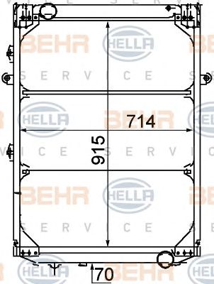 HELLA 8mk376709561 -  Радиатор, охлаждение двигателя
