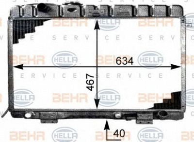 HELLA 8mk376709781 -  Радиатор, охлаждение двигателя