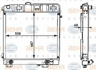 HELLA 8mk376709791 -  Радиатор, охлаждение двигателя