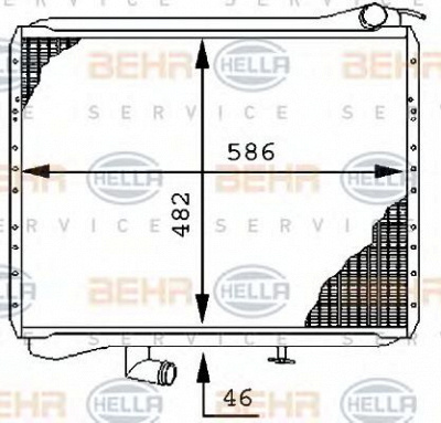 HELLA 8mk376710001 -  Радиатор, охлаждение двигателя