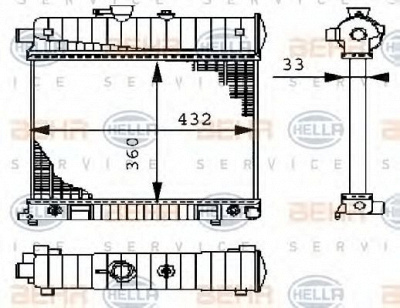 HELLA 8mk376710271 -  Радиатор, охлаждение двигателя