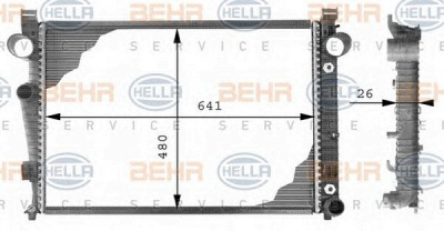 HELLA 8mk376710281 -  Радиатор, охлаждение двигателя