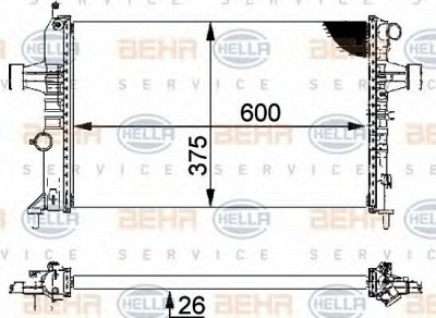 HELLA 8mk376710314 -  Радиатор, охлаждение двигателя