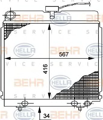 HELLA 8mk376710491 -  Радиатор, охлаждение двигателя