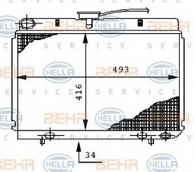 HELLA 8mk376710541 -  Радиатор, охлаждение двигателя