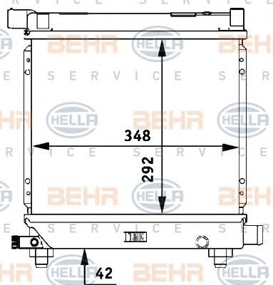 HELLA 8mk376710634 -  Радиатор, охлаждение двигателя