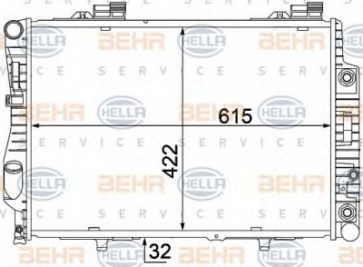 HELLA 8mk376711234 -  Радиатор, охлаждение двигателя
