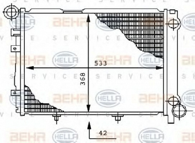 HELLA 8mk376711351 -  Радиатор, охлаждение двигателя