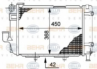 HELLA 8mk376711364 -  Радиатор, охлаждение двигателя