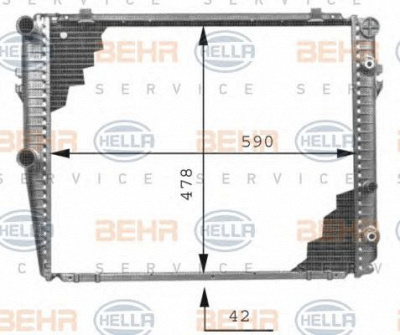 HELLA 8mk376711381 -  Радиатор, охлаждение двигателя