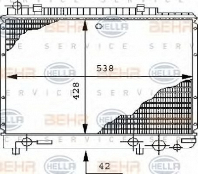 HELLA 8mk376711391 -  Радиатор, охлаждение двигателя