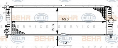 HELLA 8mk376711731 -  Радиатор, охлаждение двигателя