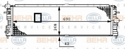 HELLA 8mk376711741 -  Радиатор, охлаждение двигателя
