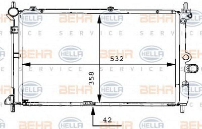 HELLA 8mk376711764 -  Радиатор, охлаждение двигателя