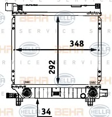 HELLA 8mk376712161 -  Радиатор, охлаждение двигателя