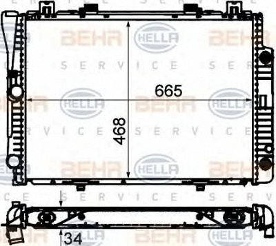HELLA 8mk376712204 -  Радиатор, охлаждение двигателя