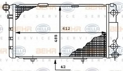 HELLA 8mk376712261 -  Радиатор, охлаждение двигателя