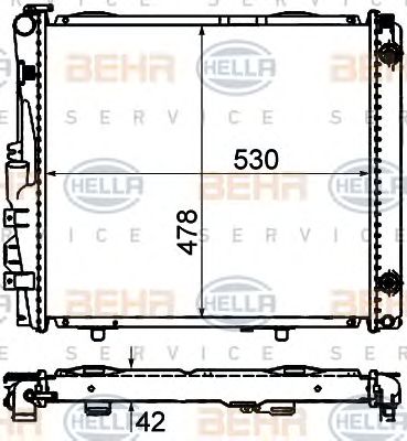 HELLA 8mk376712424 -  Радиатор, охлаждение двигателя