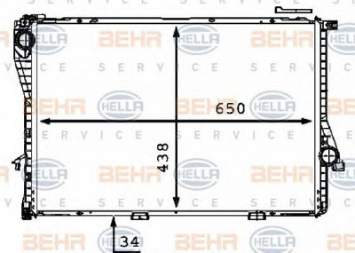 HELLA 8mk376712481 -  Радиатор, охлаждение двигателя