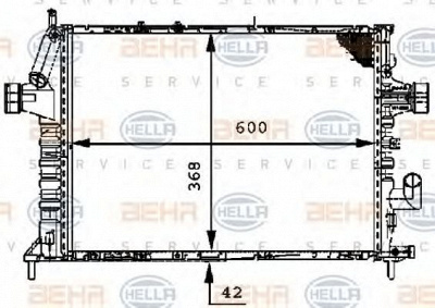 HELLA 8mk376712604 -  Радиатор, охлаждение двигателя
