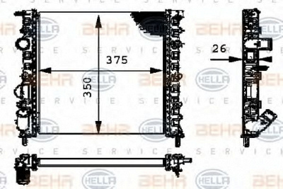 HELLA 8mk376712631 -  Радиатор, охлаждение двигателя