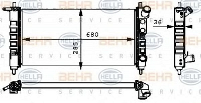 HELLA 8mk376712701 -  Радиатор, охлаждение двигателя