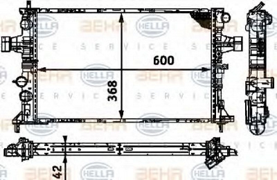 HELLA 8mk376713004 -  Радиатор, охлаждение двигателя