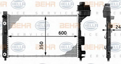 HELLA 8mk376713044 -  Радиатор, охлаждение двигателя