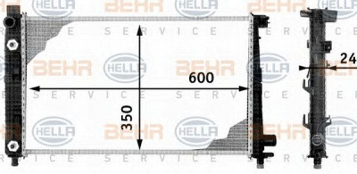 HELLA 8mk376713051 -  Радиатор, охлаждение двигателя