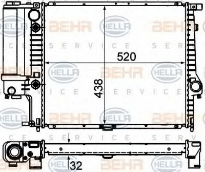HELLA 8mk376713104 -  Радиатор, охлаждение двигателя