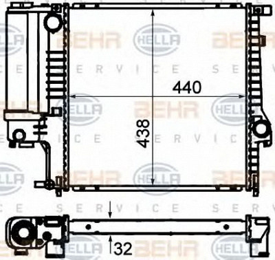HELLA 8mk376713124 -  Радиатор, охлаждение двигателя