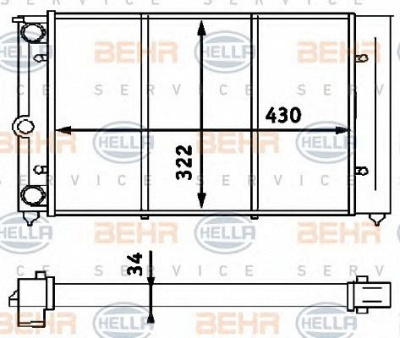 HELLA 8mk376713324 -  Радиатор, охлаждение двигателя