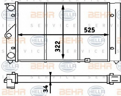 HELLA 8mk376713371 -  Радиатор, охлаждение двигателя