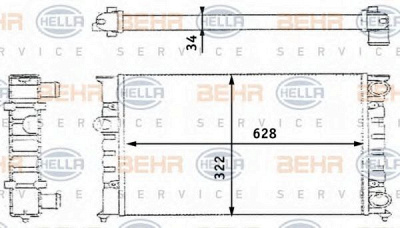 HELLA 8mk376713421 -  Радиатор, охлаждение двигателя
