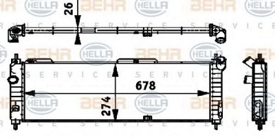 HELLA 8mk376713571 -  Радиатор, охлаждение двигателя
