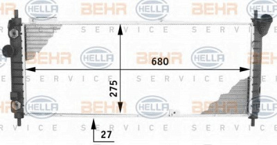 HELLA 8mk376713591 -  Радиатор, охлаждение двигателя