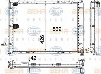 HELLA 8mk376713634 -  Радиатор, охлаждение двигателя