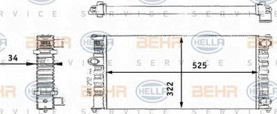 HELLA 8mk376713721 -  Радиатор, охлаждение двигателя