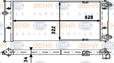 HELLA 8mk376713731 -  Радиатор, охлаждение двигателя