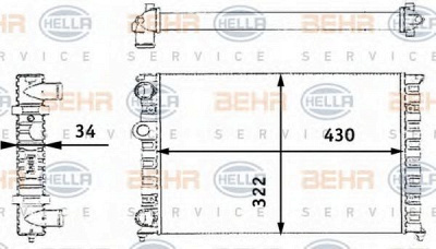 HELLA 8mk376713744 -  Радиатор, охлаждение двигателя