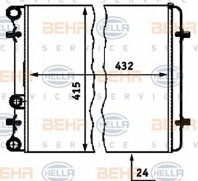HELLA 8mk376713774 -  Радиатор, охлаждение двигателя