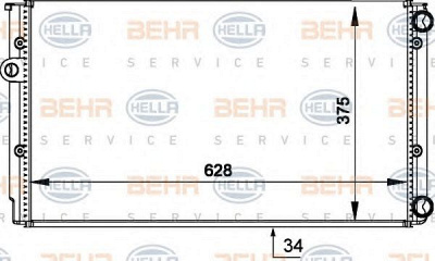 HELLA 8mk376714044 -  Радиатор, охлаждение двигателя