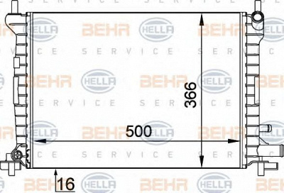 HELLA 8mk376714061 -  Радиатор, охлаждение двигателя