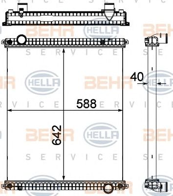 HELLA 8mk376714231 -  Радиатор, охлаждение двигателя