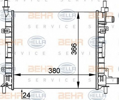 HELLA 8mk376714251 -  Радиатор, охлаждение двигателя