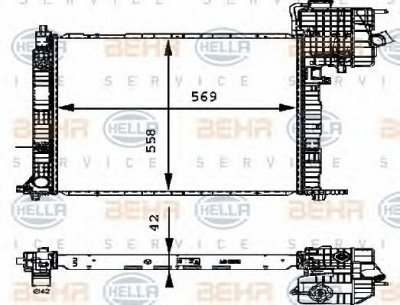 HELLA 8mk376714311 -  Радиатор, охлаждение двигателя