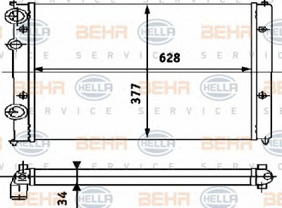 HELLA 8mk376714444 -  Радиатор, охлаждение двигателя